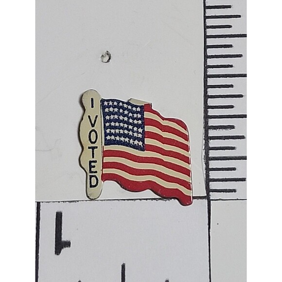 Vintage “I Voted” Enamel Lapel Pin – American Flag Patriotic Union Made USA - Picture 2 of 3